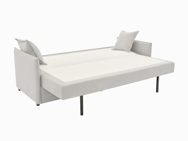 Vente-unique - SERABA 3-sits bäddsoffa i beige tyg med memoryskumsits