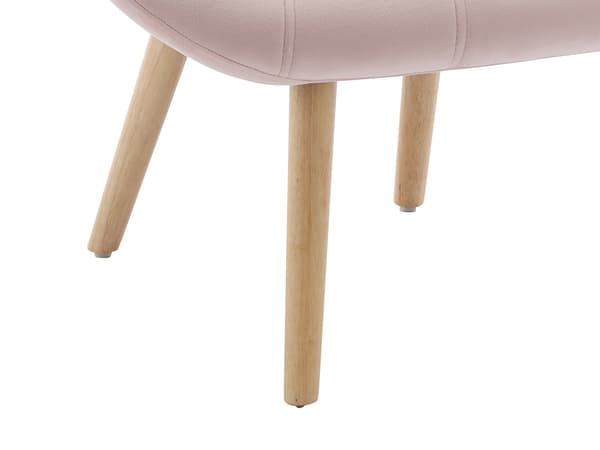 Vente-unique - Rosa sammetsfåtölj LUOSTO