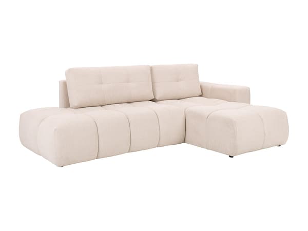 Vente-unique - Högervänd bäddsoffa i texturerat beige tyg TRIMALDI