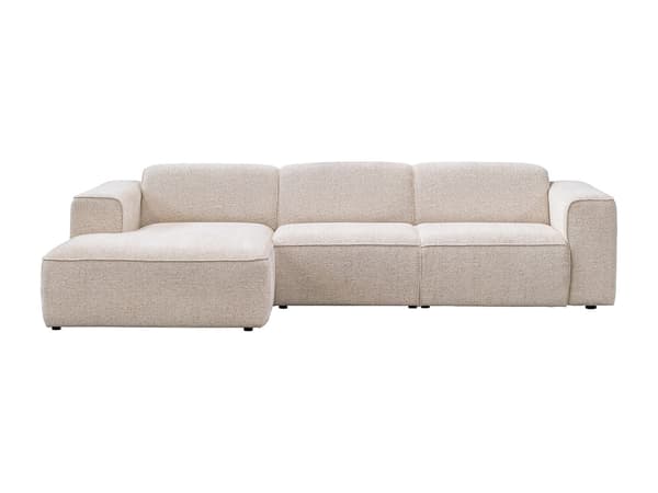 Vente-unique - vänstervänd hörnsoffa i Melerat tyg - Beige TEJAMI