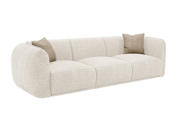 Vente-unique - 3-sitssoffa beige chenilletyg JUNETI