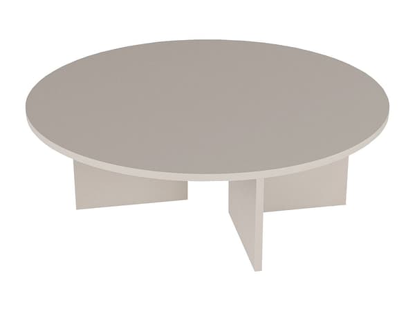 Vente-unique - Runt soffbord - Beige TOPANIA