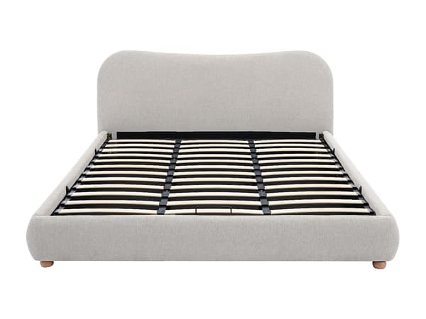 Vente-unique - Säng med förvaring 180 x 200 cm - Tyg - Beige - VANARI