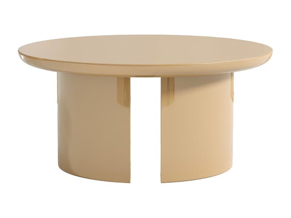 Vente-unique - Set med 2 soffbord i MDF - Beige och röd lackerad - DERLALI