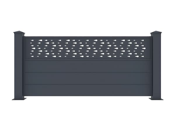 Vente-unique - Mönstrat staket antracitgrå aluminium 89 × 188,6 cm BAZIO