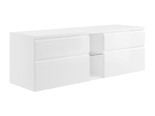 Vente-unique - Tvättställsskåp väggmonterad vit 150 cm MAGDALENA II
