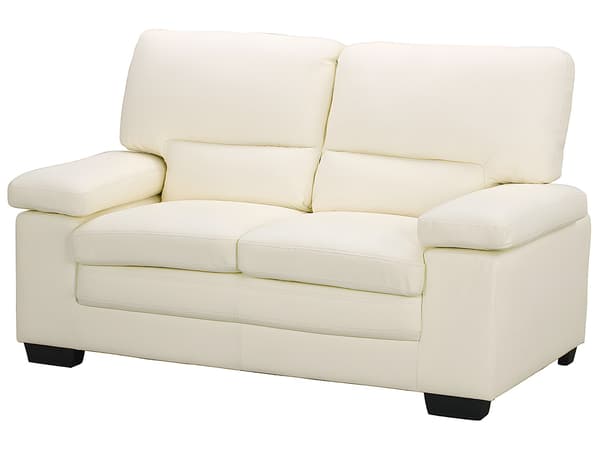 Vente-unique - 3-sitssoffa och 2-sitssoffa i elfenbensvitt buffelskinn MIMAS II
