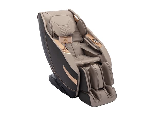 Vente-unique - Massagefåtölj i beige konstläder med zero gravity MOWATA