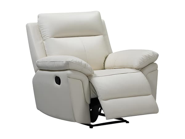 Vente-unique - Reclinerfåtölj i buffelläder PAKITA – Elfenben
