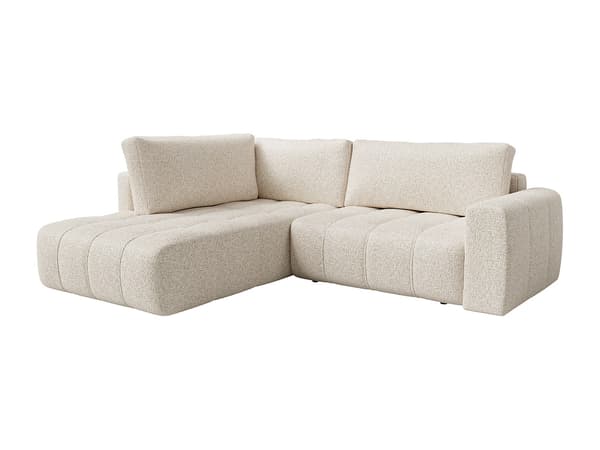 Vente-unique - Vänstervänd hörnsoffa i beige melerad tyg LORIONA