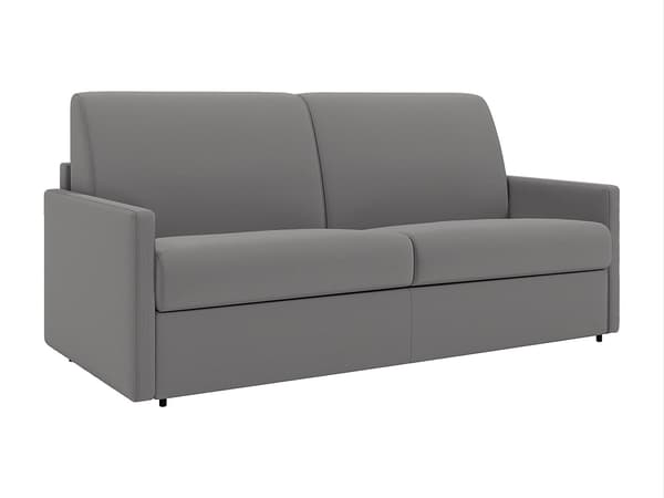 Vente-unique - 3-sits bäddsoffa express i ljusgrått tyg – Sovbredd 140 cm – Madrass 18 cm CALIFE