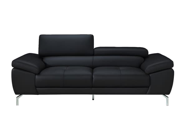 Vente-unique - 3-sitssoffa svart buffelläder GRETEL