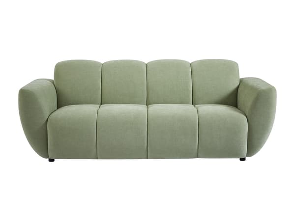Vente-unique - 3-sitssoffa grönt tyg med quiltad effekt JULORI