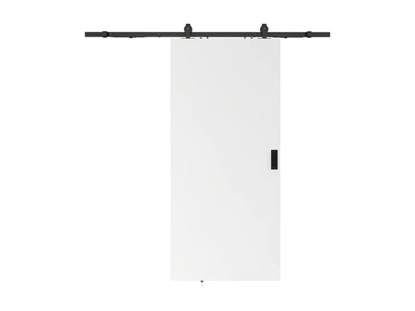 Vente-unique - Skjutdörr med väggmonterat system - MDF + PVC Vit - H205 x B63 cm - VARIN II