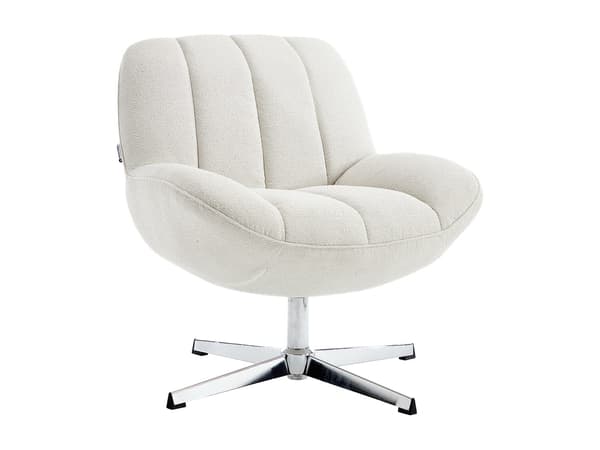 Vente-unique - VOLABO snurrfåtölj i beige texturerat tyg