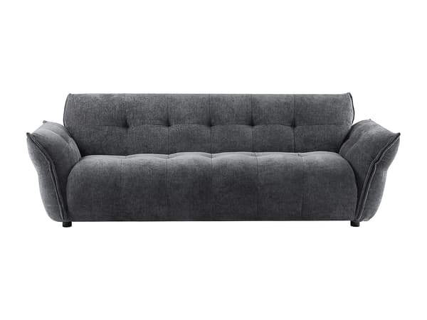 Vente-unique - 3-sits och 2-sits soffa i melerad mörkgrå tyg NAPIZO