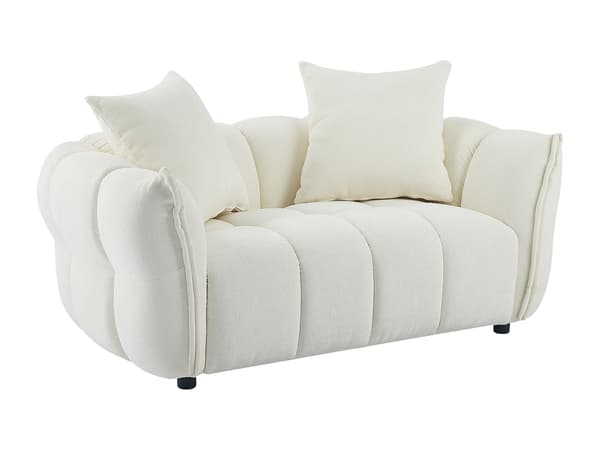 Vente-unique - Soffa 2 platser i texturerat tyg - Bruten vit KIMACA