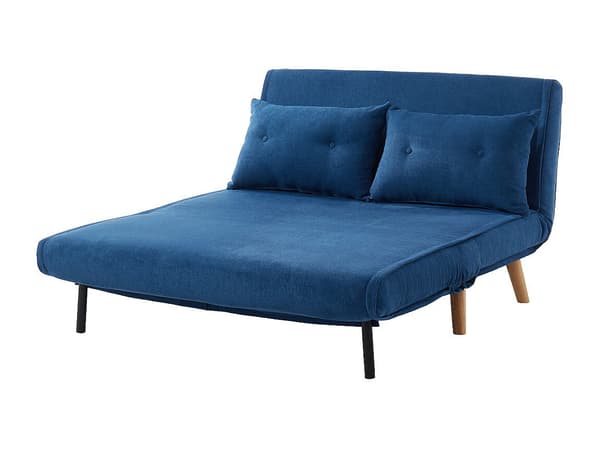 Vente-unique - 2-sitsig konvertibel soffa i blått tyg VALERIO