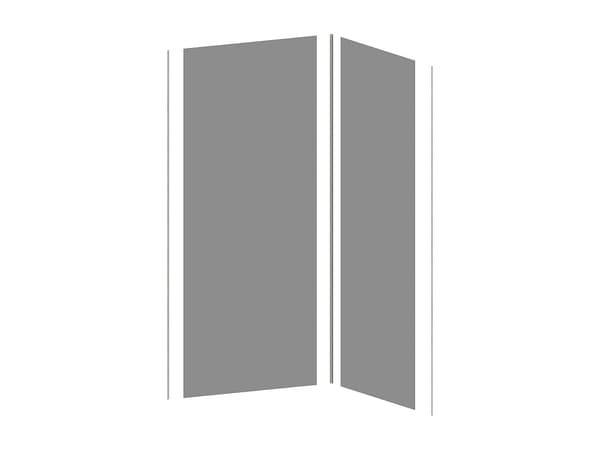 Vente-unique - Set med 2 duschväggpaneler med profiler grå aluminium 90 × 210 cm ITZIAR