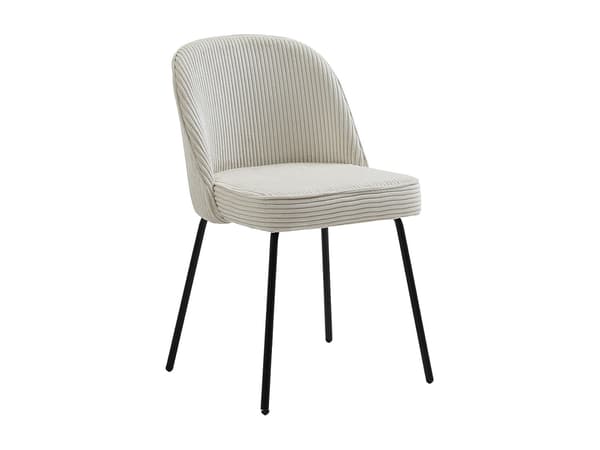 Vente-unique - Set om 2 korrögat sammet och svart metall - Creme - ALPALI