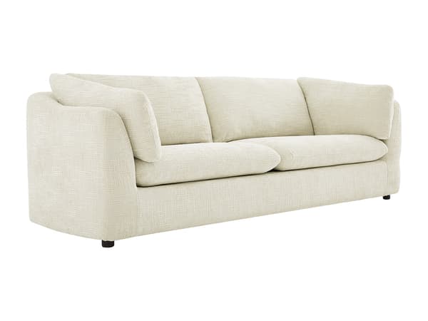 Vente-unique - 3-sits soffa i beige texturerad tyg NURABI