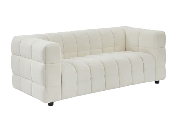 Vente-unique - 2-sitssoffa i elfenbensvit bouclé-tyg LERICI
