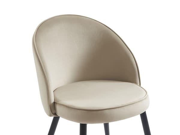 Vente-unique - Set med 6 stolar beige sammet och metall MAYLINA
