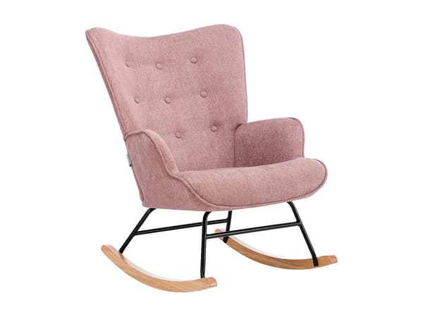 Vente-unique - Gungstol i melerat rosa tyg ELMINA