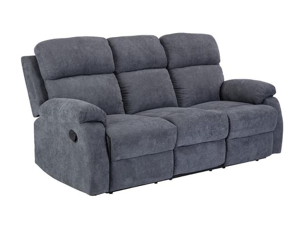 Vente-unique - 3-sitsig reclinersoffa i tyg TOLZANO - mörkgrå