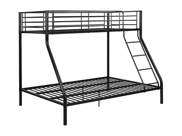 Vente-unique - Våningssäng 90/140 x 190 cm i svart stål ELEVATIO IV