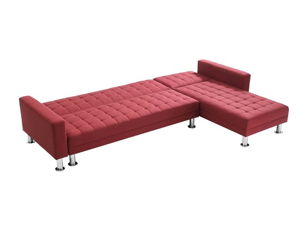 Vente-unique - Vändbar hörnbäddsoffa i rött tyg WILLIS II