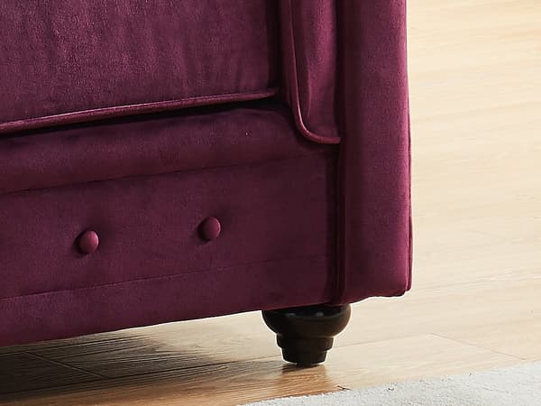Vente-unique - 3-sitssoffa CHESTERFIELD - Lila sammet