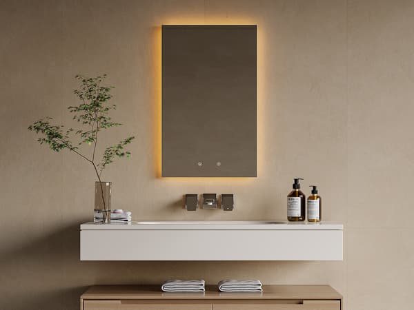 Vente-unique - Rektangulär LED-badrumsspegel med imskydd - 50 x 80 cm - MASUA