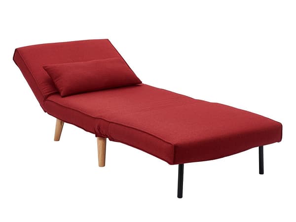 Vente-unique - Bäddbar fåtölj i tyg - Röd - POSIO