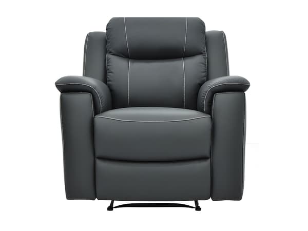 Vente-unique - Reclinerfåtölj grå läder EVASION