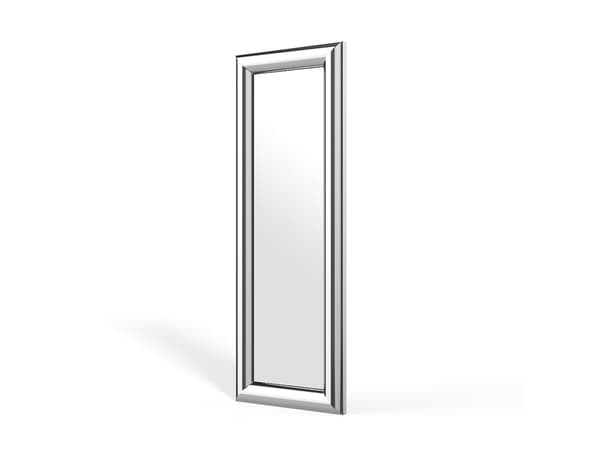 Vente-unique - Rektangulär väggspegel i metall - B. 60 x H. 170 cm - Kromad - BORAYA
