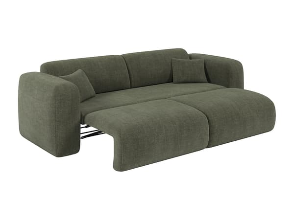 Vente-unique - 4-sits bäddsoffa i grönt melerat tyg POGNI från Maison Céphy