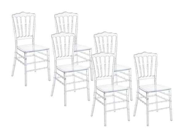 Vente-unique - Set med 6 stolar i polykarbonat - Cristal - AMBELON