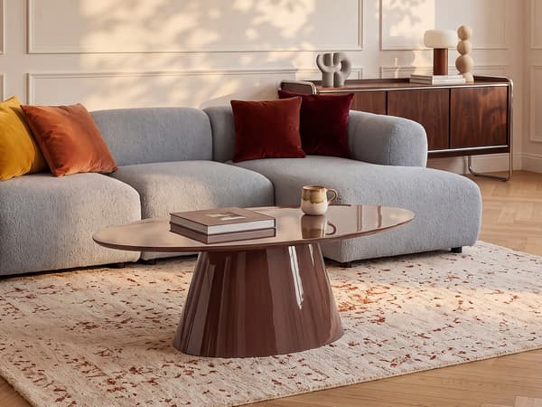 Vente-unique - Soffbord i MDF - Lackad brun - ANTELADA