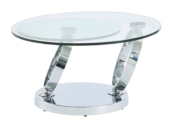 Vente-unique - Roterande soffbord i härdat glas och metall JOLINE