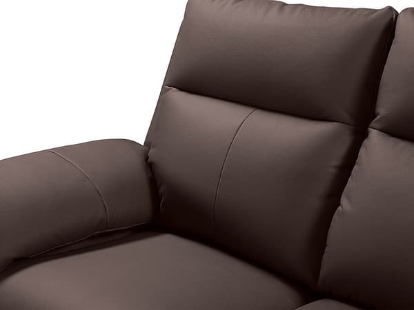 Vente-unique - 3-sits reclinersoffa i brun buffelläder PAKITA