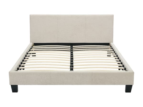 Vente-unique - Säng 140 x 190 cm - Tyg - Beige - CORNELIUS II