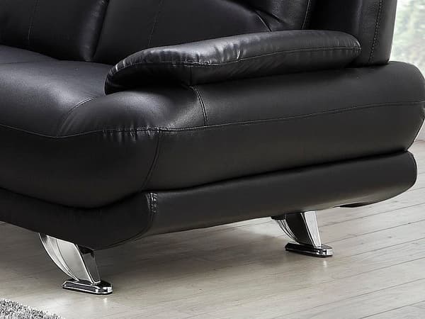 Vente-unique - 3-sits soffa i läderimitation MUSKO - Svart