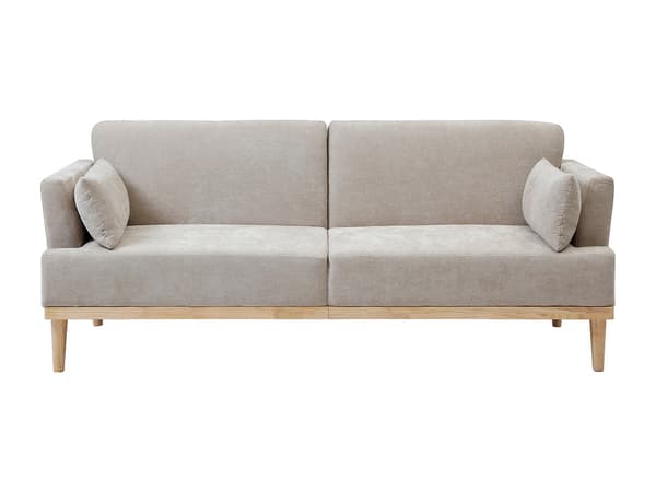 Vente-unique - 3-sits bäddsoffa click-clack i beige tyg AMBRILO
