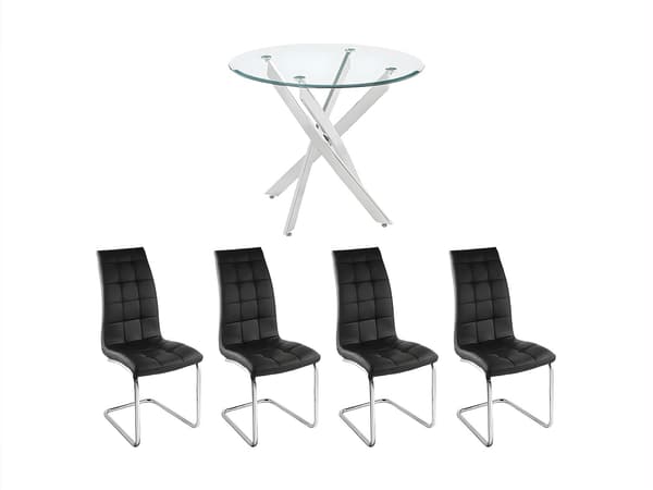 Vente-unique - COSIMA bordsset + 2 NADYA stolar - Svart
