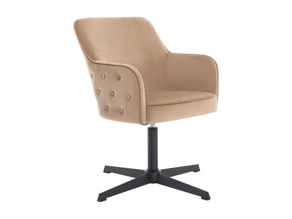 Vente-unique - Kontorsstol - Sammet - Beige och svart - CAPULI
