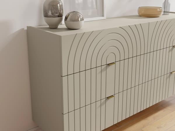 Vente-unique - Byrå 6 lådfack - Beige - NORSIM