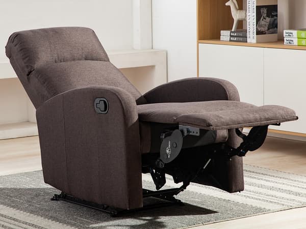 Vente-unique - Reclinerfåtölj i tyg ISAO - Brun