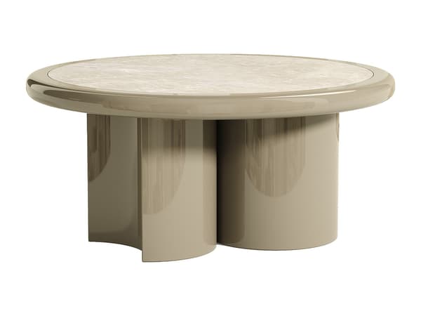 Vente-unique - Marmor- och MDF-soffbord - Beige och lackerat taupe - DIRAMA