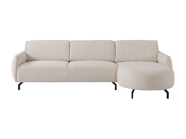 Vente-unique - Högervänd hörnsoffa i beige tyg FERIONA